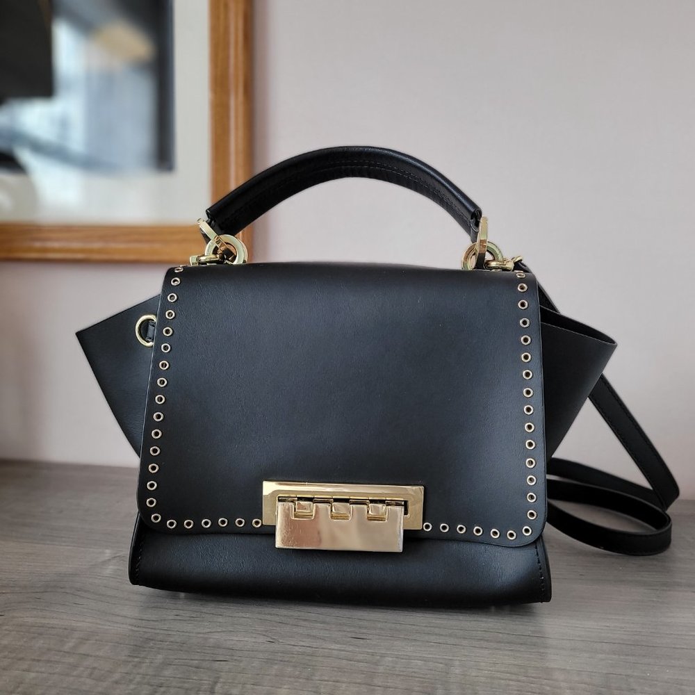 ZAC POSEN crossbody black leather handbag